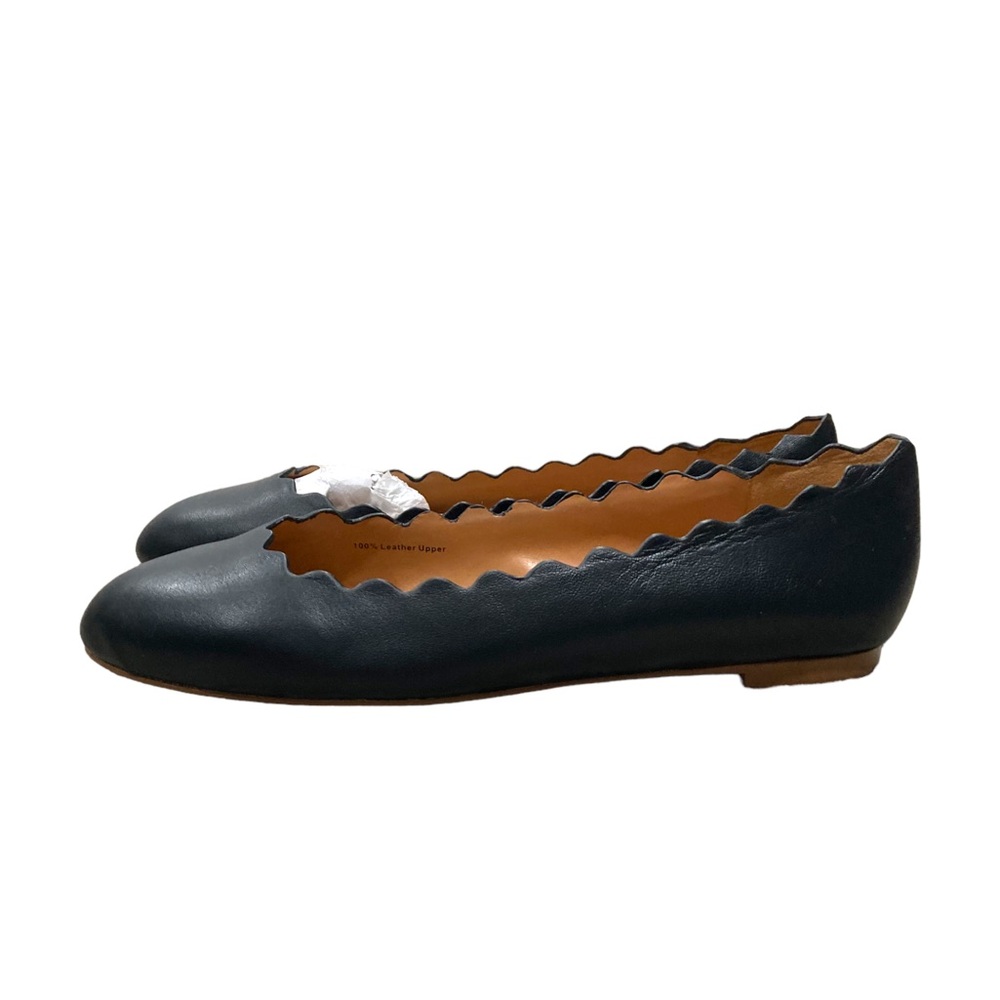 J. Crew scalloped leather ballet slides women’s size 6.5.